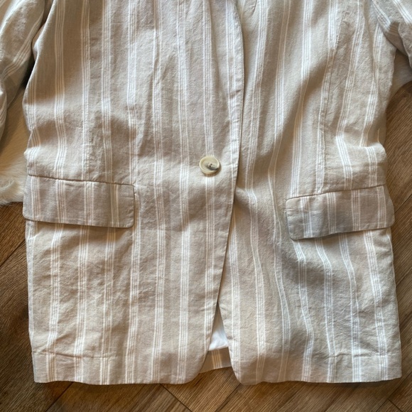 Free People Linen Fern Blazer striped oversized - Picture 3 of 12